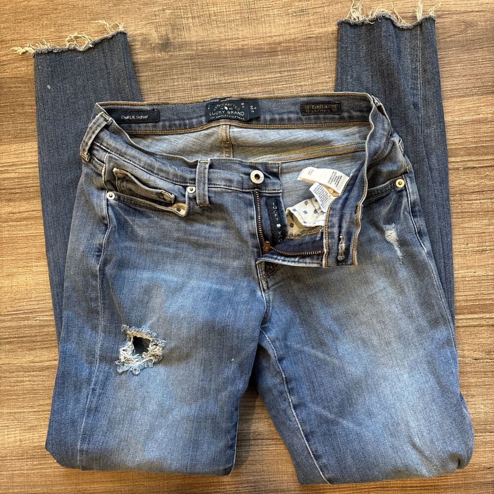 Lucky Brand Jeans Womens Size 2/26A Blue Charlie Skinny Canadian I Denim Fabric
